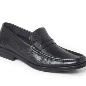 SANDRO MOSCOLONI DUERO BLACK LEATHER PENNY LOAFER